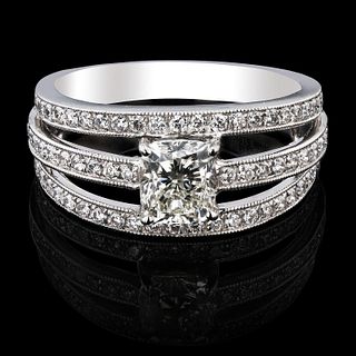 1.01ct SI3 CLARITY CENTER Diamond Platinum Ring (1