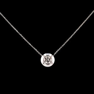 0.59ctw Diamond 14K White Gold Pendant/Necklace