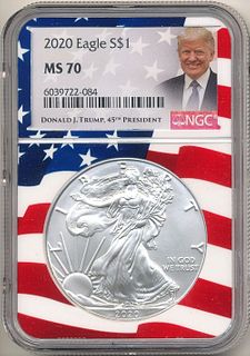 2020 American Silver Eagle NGC MS70 Donald J. Trump