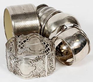 STERLING COIN-SILVER HALLMARKED NAPKIN RINGS
