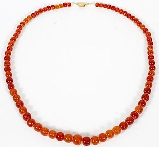 RUSSIAN AMBER NECKLACE W/ CLASP NO MARKS