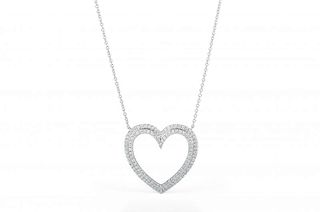 A Tiffany & Co. Platinum & Diamond Heart-Shaped Necklace