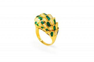 A Gold and Enamel Ring