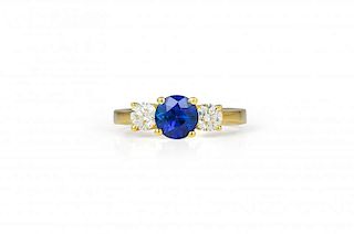 A Gold, Sapphire and Diamond Ring