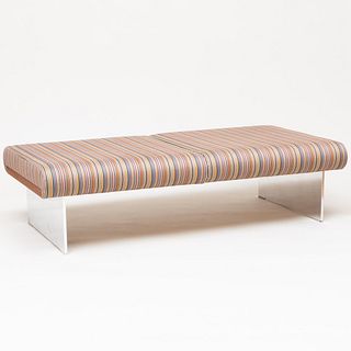 Dante Bonuccelli for Davis Polished Aluminum Upholstered Bench