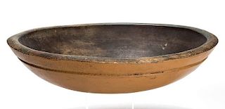 AMERICAN PAINTED TURNED TREEN BOWL