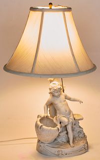Bisque Figural Lamp (German)