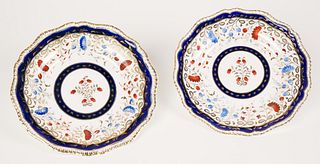 Coalport or Chelsea Porcelain Plates (British, Antique)