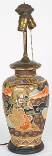 Satsuma Porcelain Vase Lamp (Antique)