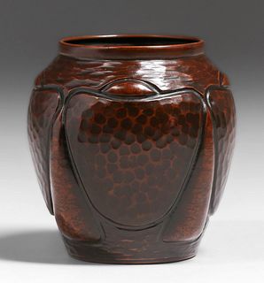 Winhart & Co -Â  German Hammered Copper Vase c1904