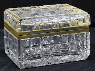 Small Bohemian Lead Cut Crystal Ormolu-Mounted Box