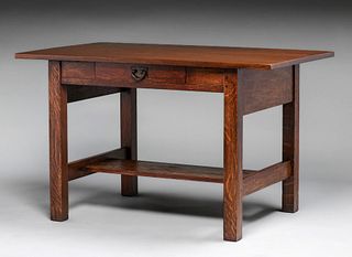 Gustav Stickley #653 One-Drawer Library Table c1910