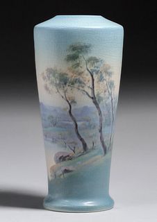 Rookwood Pottery Frederick Rothenbusch Scenic Vellum Vase 1919