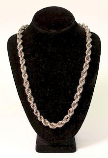 Heavy Silver Rope Necklace