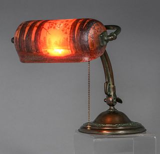 HandelÂ #6577 Reverse-Painted Scenic Desk Lamp c1910