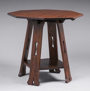 Early Limbert Cutout Lamp Table c1902-1905