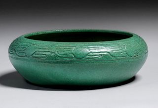 Early Bauer Matte Green Bowl c1910s