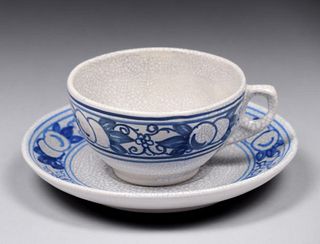 Dedham Pottery Horse Chestnut Tea Cup & Saucer c1920s