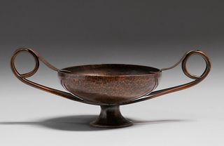John Kremos - Boston Society of Arts & Crafts Hammered Copper Two-Handled Bowl 1910