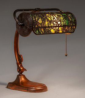Handel Pine Needle Overlay Lamp c1910
