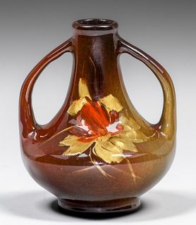 Owens Utopia Small Two-Handled Vase c1890s