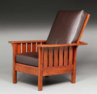L&JG Stickley #471 Slatted Morris Chair c1908-1911