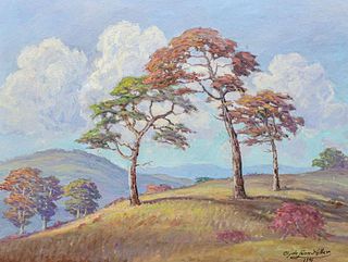 Clyde Leon Keller Painting "Top of the Hill" 1946