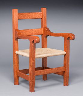 Michigan Chair Co Bernard Maybeck Influenced Armchair c1905