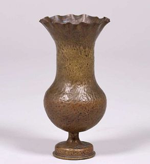Dirk van Erp Hammered Brass Shell Casing Vase c1902-1908