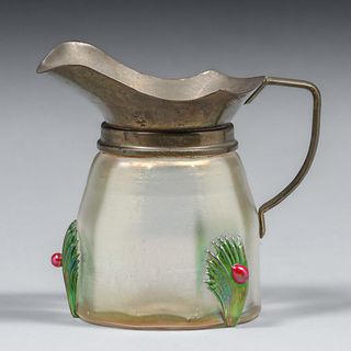 Antique Art  Glass Creamer c1910
