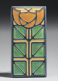 Contemporary Motawi Stylized Floral Tile c2010
