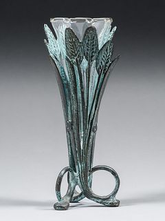 Art Nouveau Bronze Cattail Vase