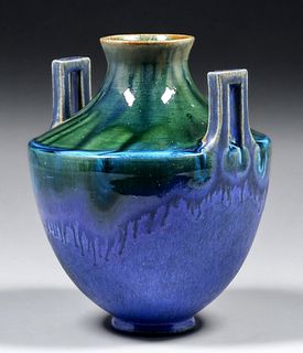 Fulper Pottery Two Cutout Handle Vase c1910