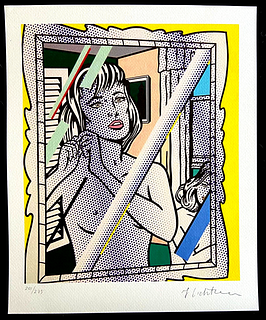 Roy Lichtenstein 'Girl in the Mirror- 1986' Limited Edition Lithograph
