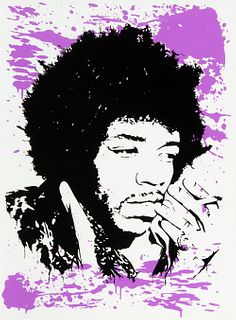 Mr Brainwash 'Jimi Hendrix - Purple Splash' 2009 Screenprint