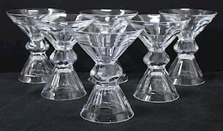 6 St. Louis Cristal 2-Parison Martini Glasses
