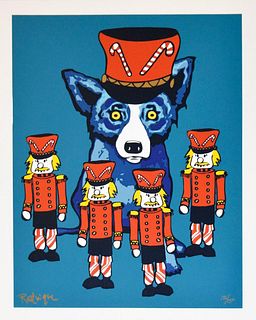 George Rodrigue. Blue Dog 'Soldier Boy' Signed & Numbered Silkscreen