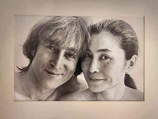 Allan Tannenbaum John Lennon and Yoko Ono, Faces Smiling, NYC, 1980, Signed & numbered Silver