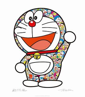 Takashi Murakami, Doraemon Here We Go!, 2020 Signed & numbered