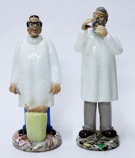2 Murano Blown Glass Doctor Figurines