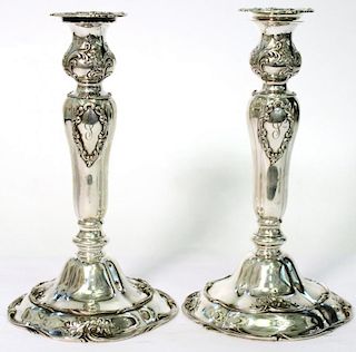 Pair of Gorham Sterling Weighted Candlesticks