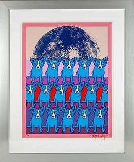 George Rodrigue - Codex Blue Dog, Serigraph Signed & numbered