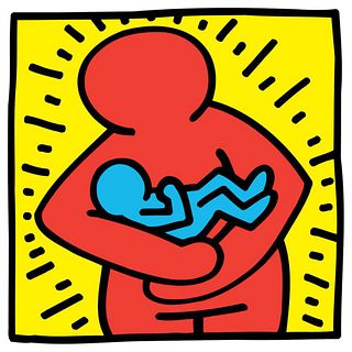 Keith Haring Untitled (1986) Holding Baby, 2004 Poster