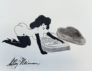 LeRoy Neiman, Femlin Playboy - Original Watercolor & Ink