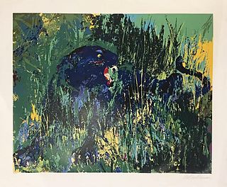 Leroy Neiman, Black Panther, signed & numbered serigraph
