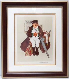 Norman Rockwell, Signed AP, Lithograph "Muggleton Stage Coach"