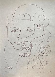Henri Matisse, 'Portrait de madame Dorothy Taley' litograph on Japon - 1960