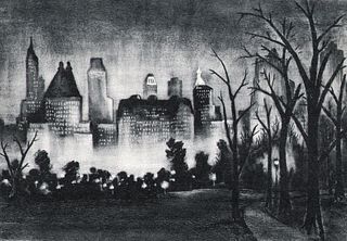 Adolf Dehn, Central Park at Night, 1934