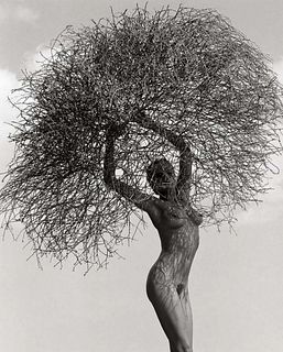 Herb Ritts - Neith with tumbleweed, Paradise cove, 1986