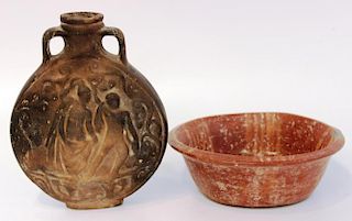 2 Vintage Ethnic Pottery Items